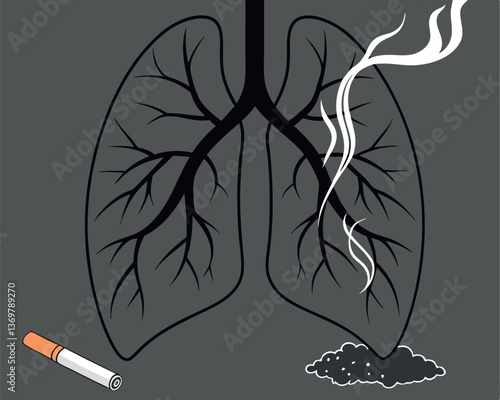 Blackened Lungs with Cigarette and Smoke: Effects of Smoking