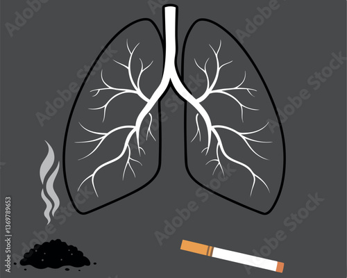 Blackened Lungs with Cigarette and Smoke: Effects of Smoking