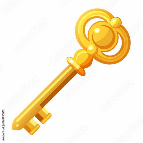 golden key isolated on white