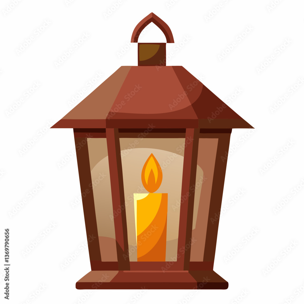 rustic lantern with a glowing candle inside rustic lantern with a glowing candle inside