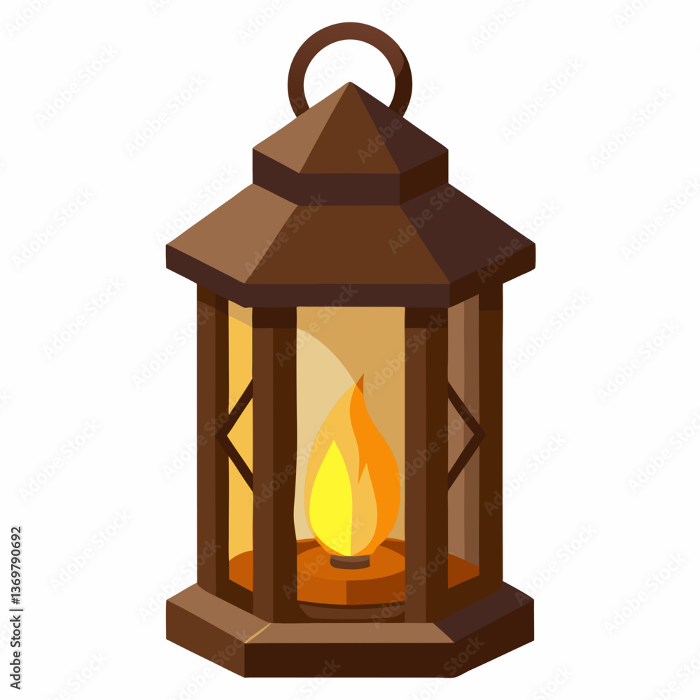 rustic lantern with a glowing candle inside rustic lantern with a glowing candle inside