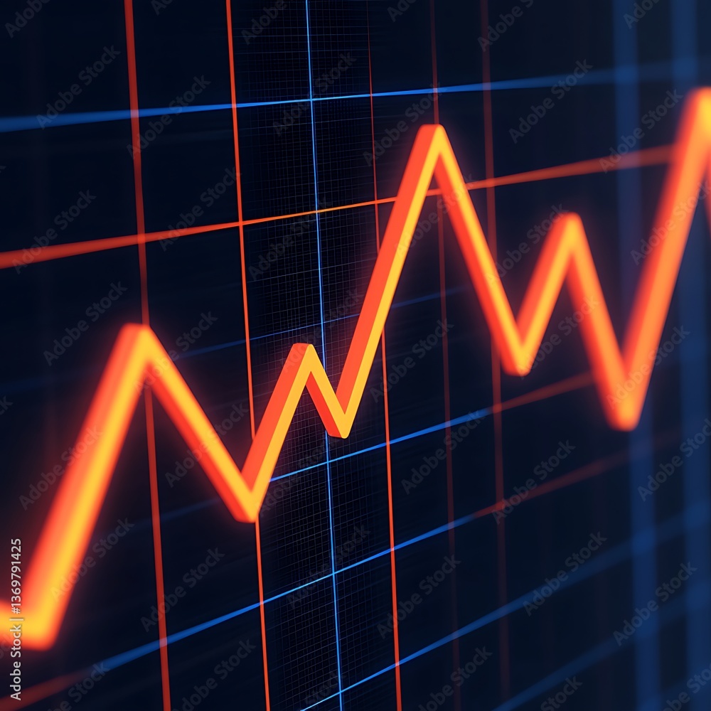 A glowing line graph showcasing fluctuating data trends against a dark background, highlighting the dynamics of performance or metrics. A glowing line graph showcasing fluctuating data trends against a dark background, highlighting the dynamics of performance or metrics.