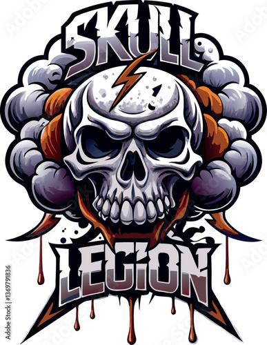 logo con teschio e ossa incrociate 010