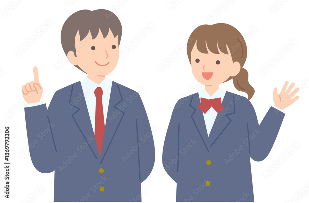 制服姿の男女学生D 制服姿の男女学生D