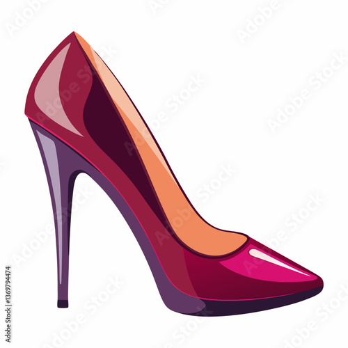 elegant high heeled shoe with glossy finish