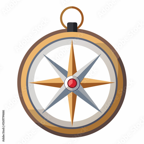 classic compass with a metallic casing 