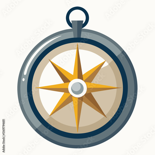 classic compass with a metallic casing 