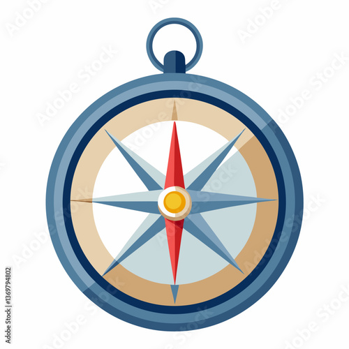 classic compass with a metallic casing 