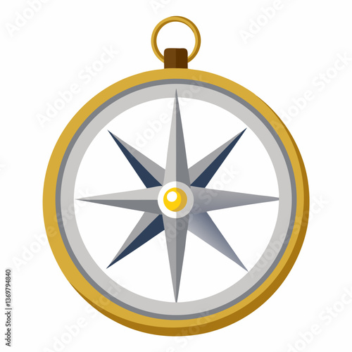 classic compass with a metallic casing 