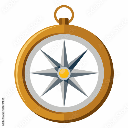classic compass with a metallic casing 