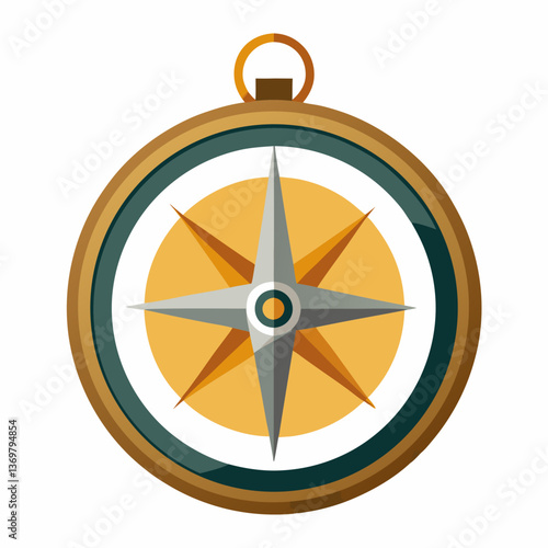 classic compass with a metallic casing 