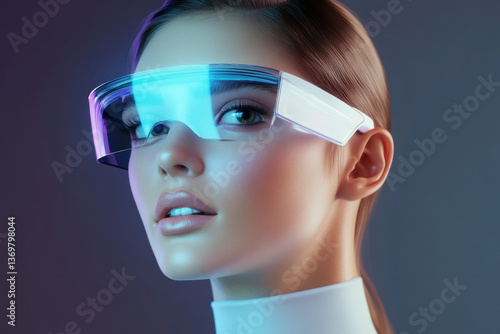 Female advertising the newest concept in smart glasses