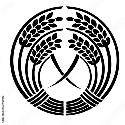 家紋：抱き稲（透過可）