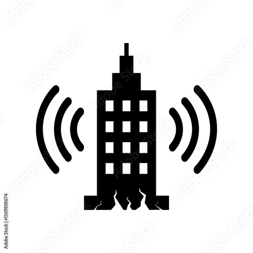 Earthquake icon. Natural disaster symbol. Flat Vector illustration design.