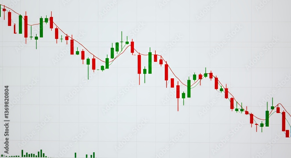 Stock Market Chart Showing Downtrend with Candlestick Pattern Stock Market Chart Showing Downtrend with Candlestick Pattern