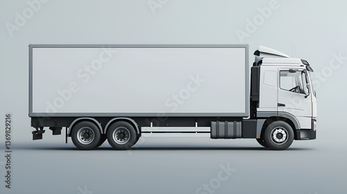 Sleek Cargo Delivery Truck Mockup with Blank Branding Space