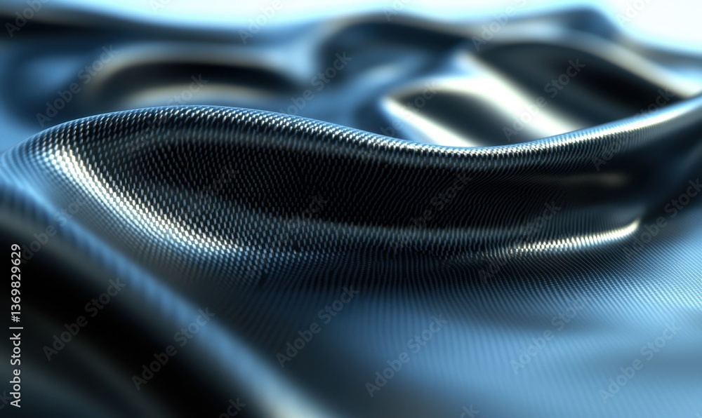 Naklejka premium Wavy metallic textured surface with subtle light reflections for abstract background