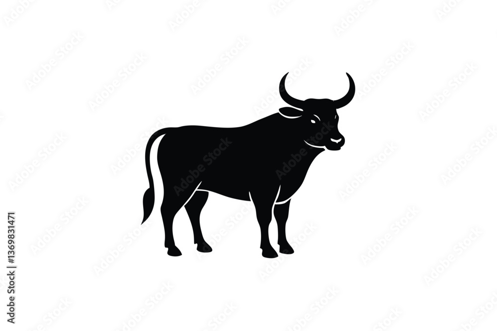 black silhouette of a bull black silhouette of a bull