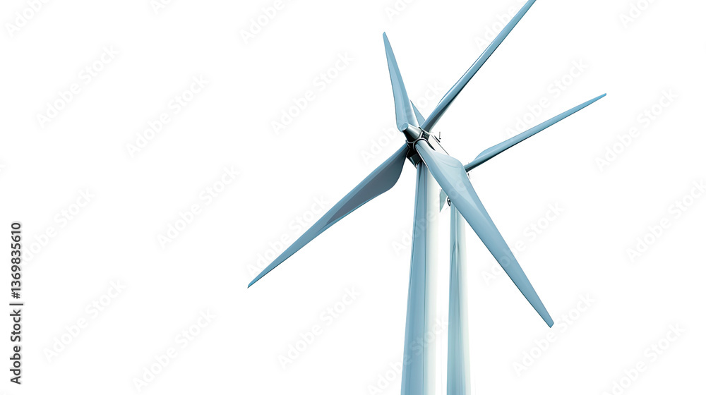 Harnessing the Wind: A close-up captures the modern elegance of a wind turbine, its sleek blades gracefully turning against a clear sky. Harnessing the Wind: A close-up captures the modern elegance of a wind turbine, its sleek blades gracefully turning against a clear sky.