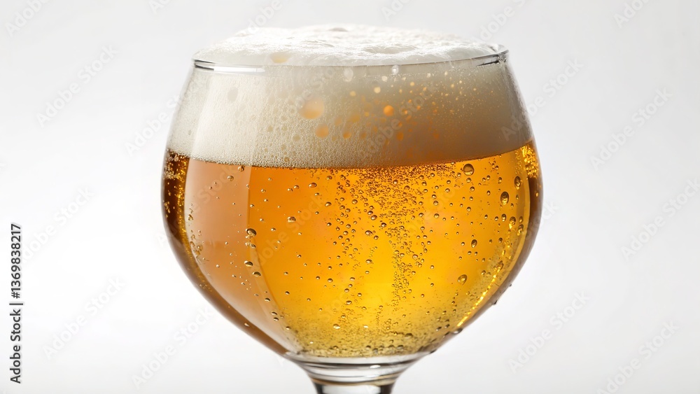 Glass of beer with foam on dark background Glass of beer with foam on dark background