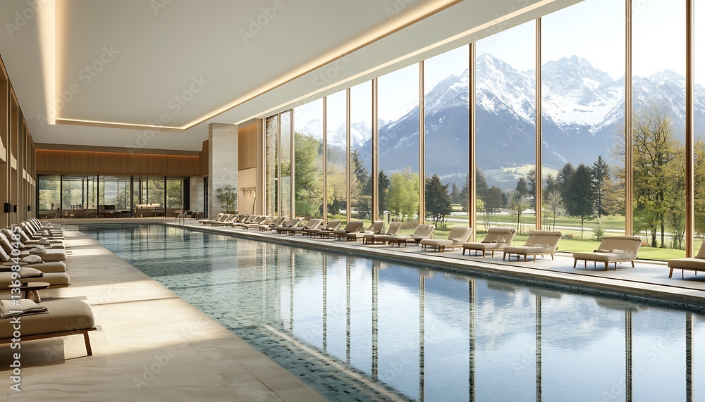 Obraz premium Alpine Spa Pool Interior View