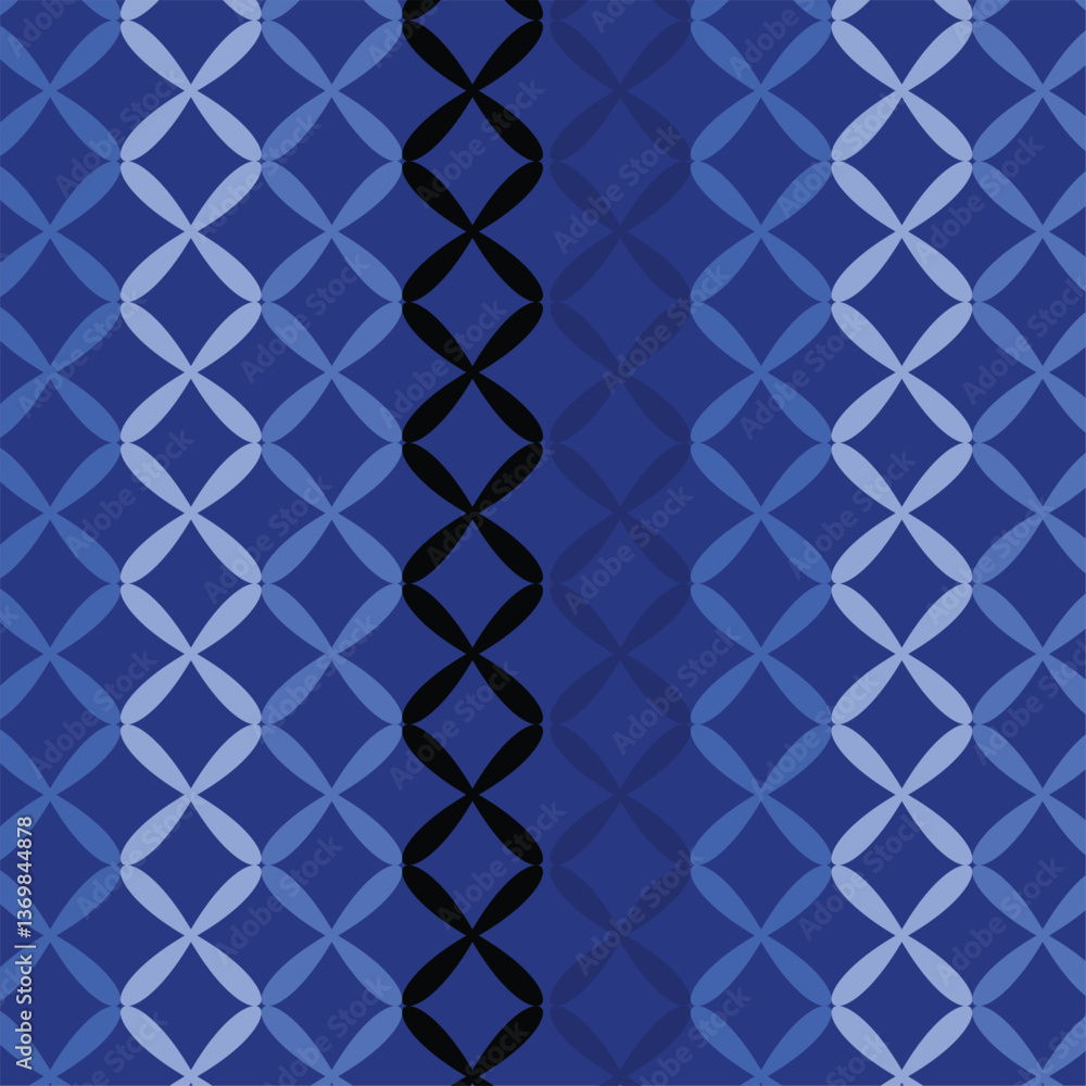 Fototapeta premium Blue seamless lines pattern. Repeated elegant pattern background. 