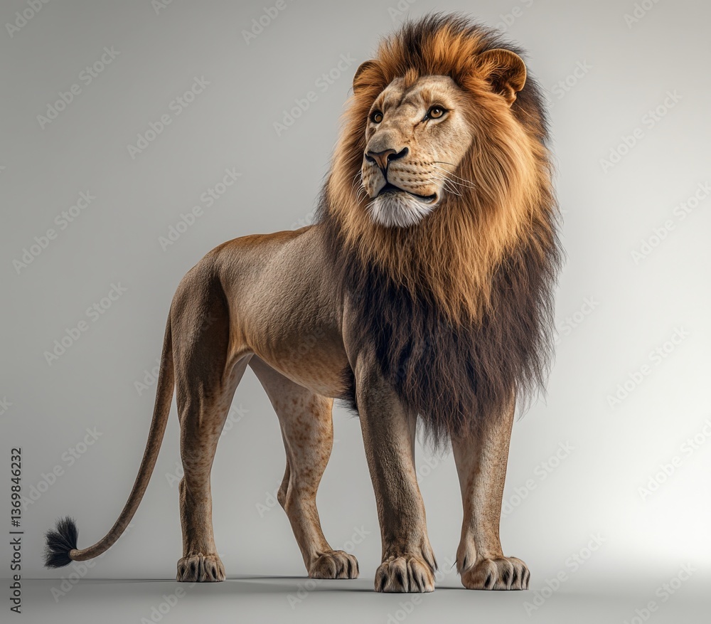 Obraz premium A striking photo of a lion on a white background
