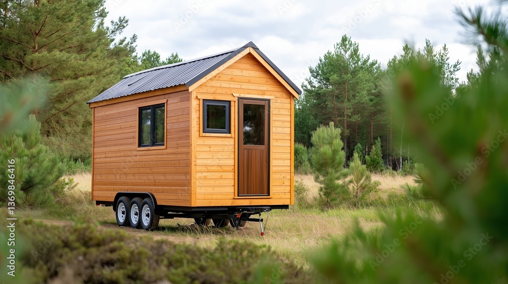 Cozy Tiny House on Wheels in Nature Cozy Tiny House on Wheels in Nature