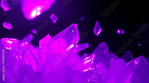 A surreal background with floating, translucent crystal shards that catch and reflect soft ambient light. The minimal yet futuristic. Created with generative AI.