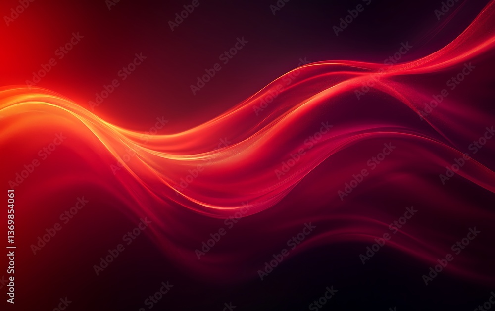 Abstract, dynamic, red, wavy lines on dark background. Abstract, dynamic, red, wavy lines on dark background.