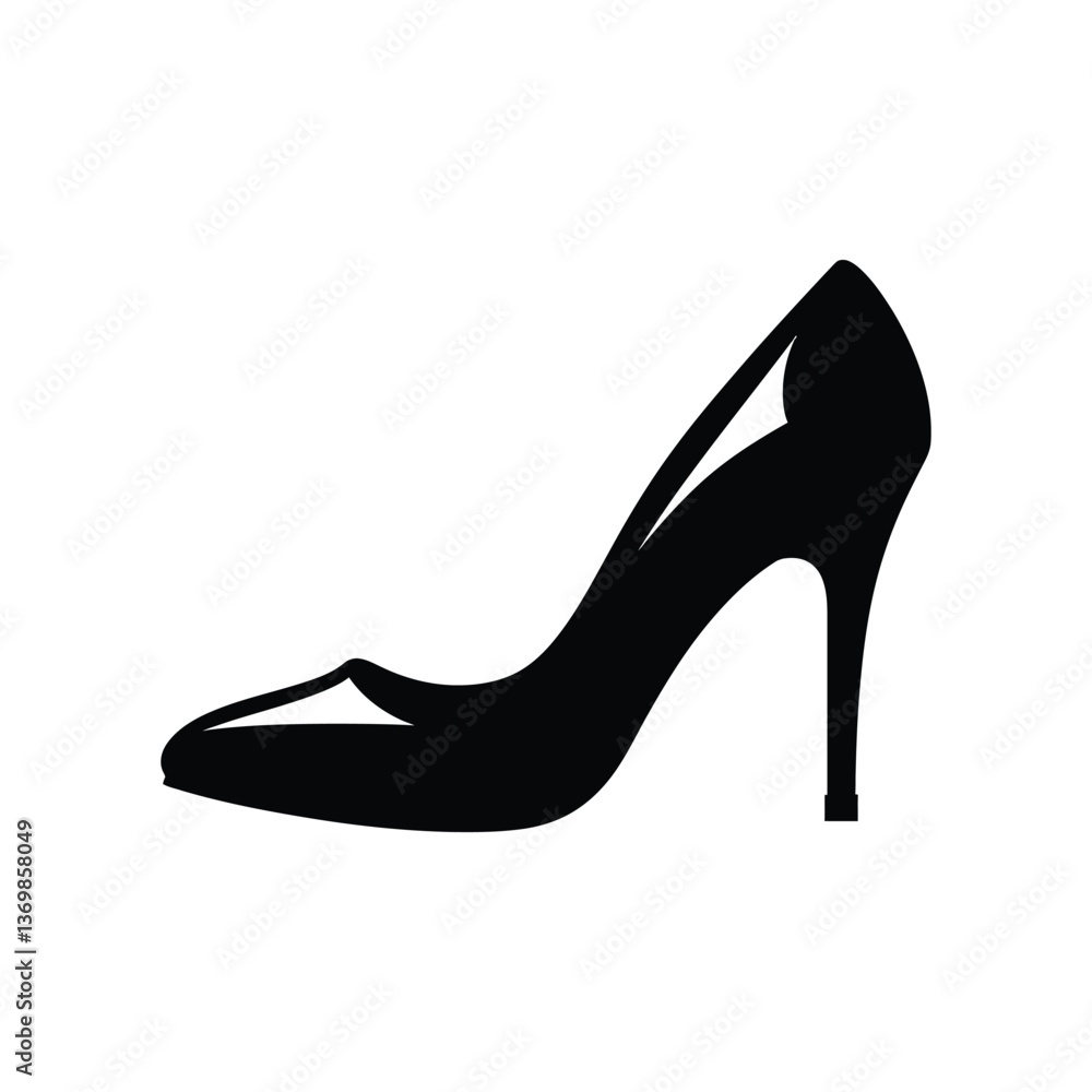 Ladies shoes minimalist silhouette design vector art Ladies shoes minimalist silhouette design vector art