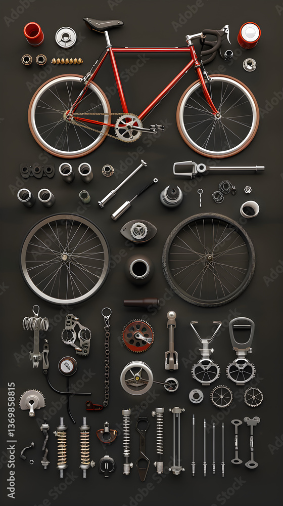 Detailed Illustration of Bike Components and Assembly: Exploring the Craftsmanship Behind Cycling Detailed Illustration of Bike Components and Assembly: Exploring the Craftsmanship Behind Cycling