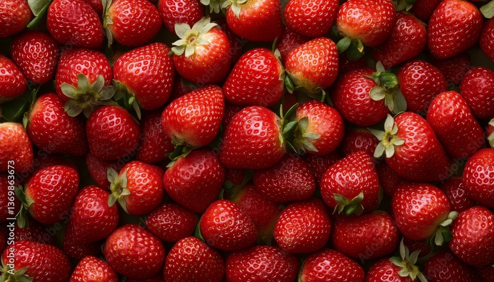 Fresh, Juicy Strawberries Vibrant Red Background, Perfect for Summer or Healthy Lifestyle Themes Fresh, Juicy Strawberries Vibrant Red Background, Perfect for Summer or Healthy Lifestyle Themes