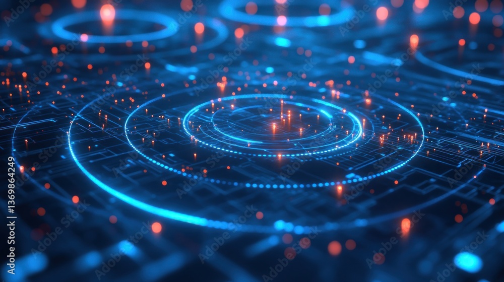 Abstract Digital Network: Futuristic Technology and Data Visualization Abstract Digital Network: Futuristic Technology and Data Visualization