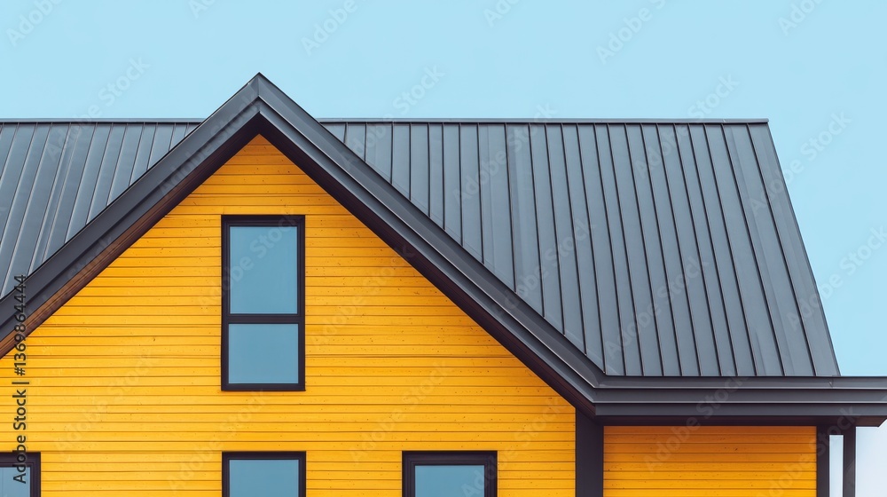 Yellow House Gable Modern Architecture, Geometric Design ,architecture ,design Yellow House Gable Modern Architecture, Geometric Design ,architecture ,design