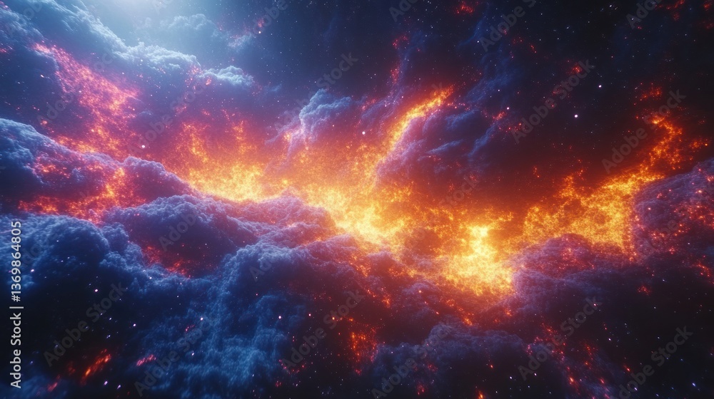 Cosmic Inferno: A fiery nebula in deep space Cosmic Inferno: A fiery nebula in deep space