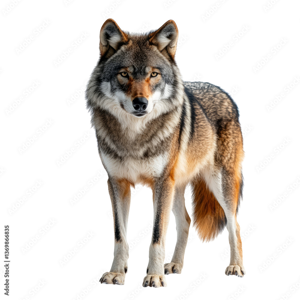 Fototapeta premium Realistic Wolf on Transparent Background for Creative Projects