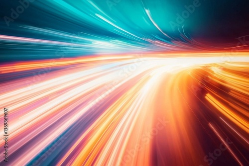 A dynamic urban nightscape capturing the essence of motion and speed.