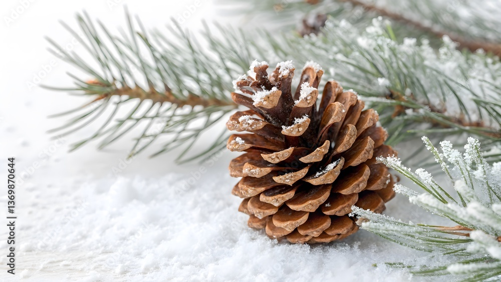 Christmas-Themed Pinecone with Snow-Dusted Edges, Isolated on a White Background, perfect for Christmas decorations and winter home styling, High-Quality Festive Natural Decoration Stock Image Christmas-Themed Pinecone with Snow-Dusted Edges, Isolated on a White Background, perfect for Christmas decorations and winter home styling, High-Quality Festive Natural Decoration Stock Image