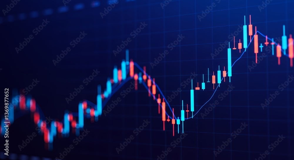 Stock Market Data Graph Showing Trending Prices Stock Market Data Graph Showing Trending Prices