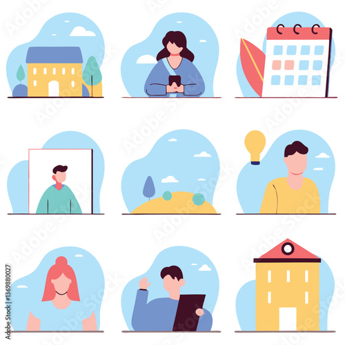 A diverse Vector set Illustrator Artwork Design