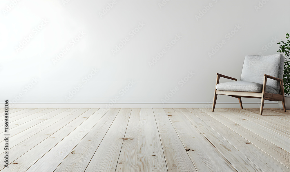 Sunny Scandinavian Apartment with Wooden Elements and Plaster Walls 3D Illustration Sunny Scandinavian Apartment with Wooden Elements and Plaster Walls 3D Illustration