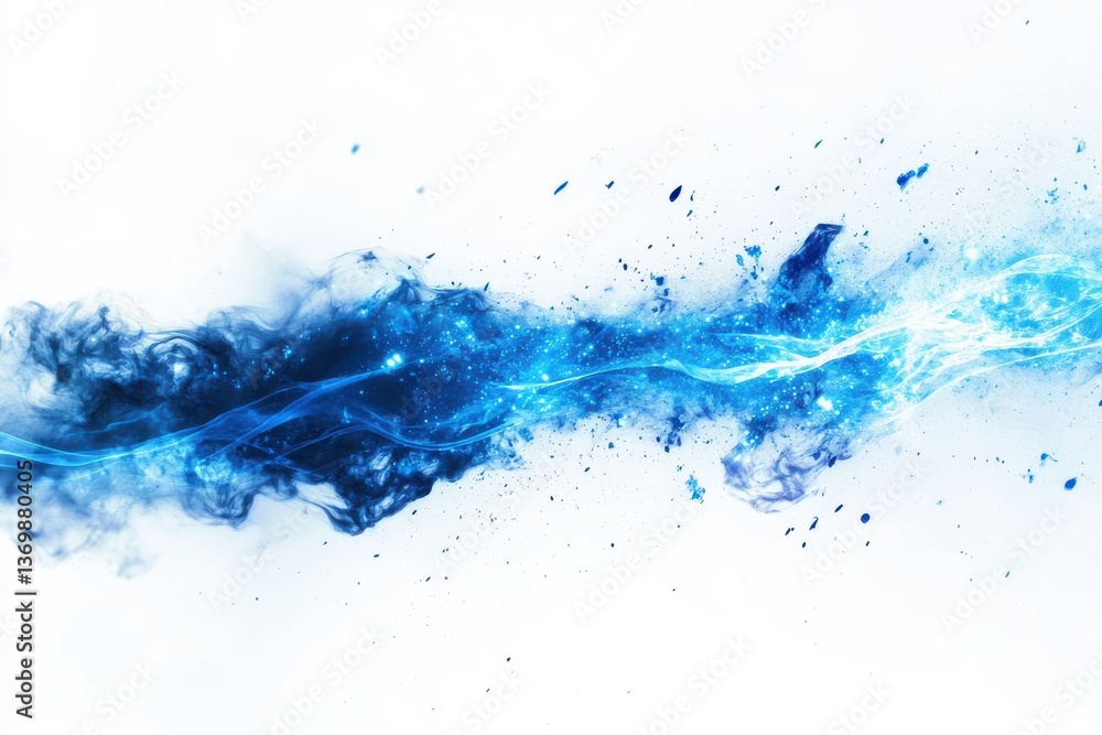 Bright blue light beam radiating with dynamic energy isolated on white background for modern and energetic themes Bright blue light beam radiating with dynamic energy isolated on white background for modern and energetic themes