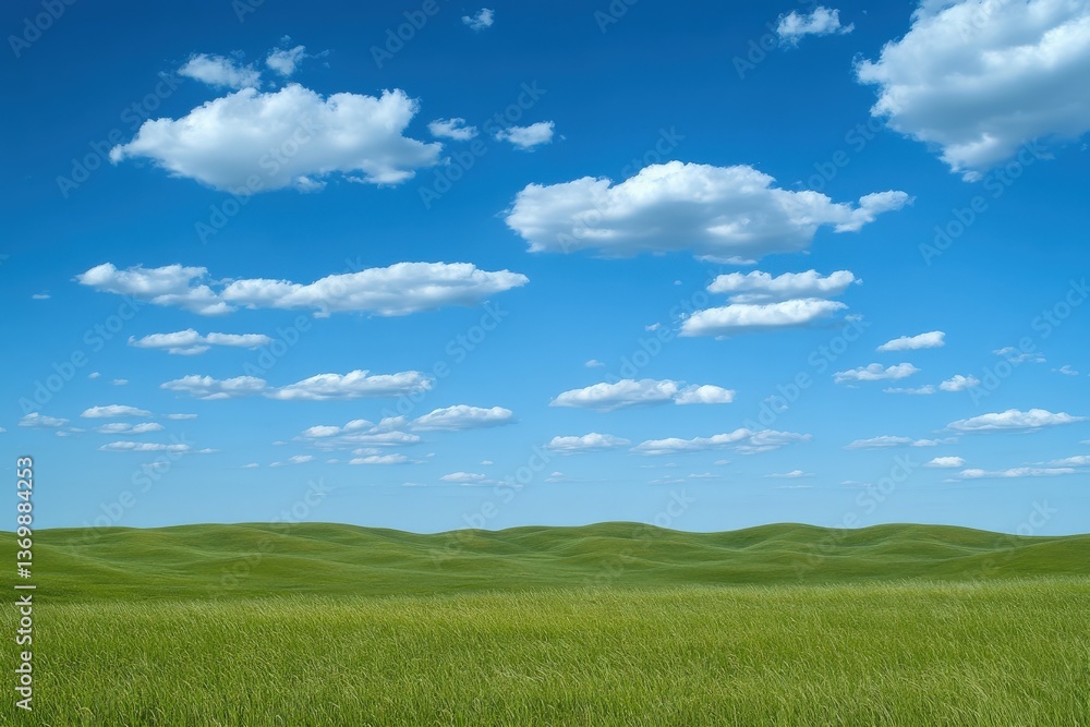 Lush green hills under a clear blue sky Lush green hills under a clear blue sky