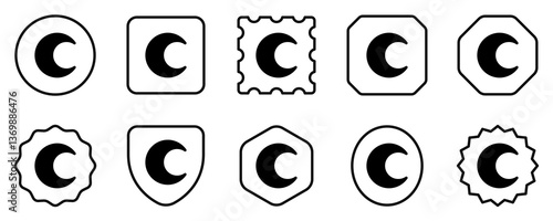 Editable vector crescent moon icon. Part of a big icon set family. Perfect for web and app interfaces, presentations, infographics, etc