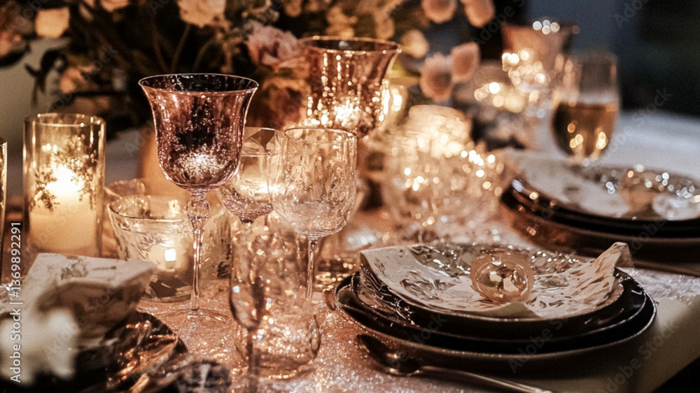 Fototapeta premium New Year party decor, home decoration for festive holiday celebrations