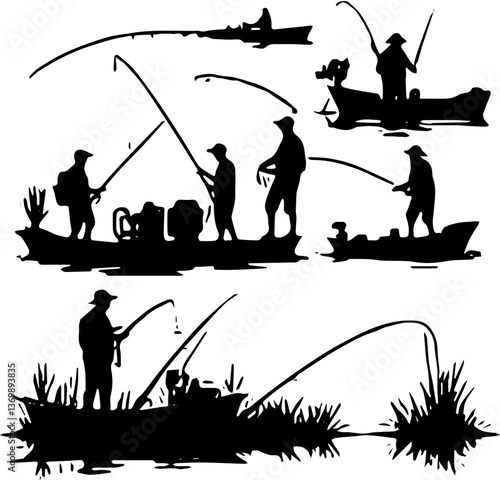 fishing vector silhouette