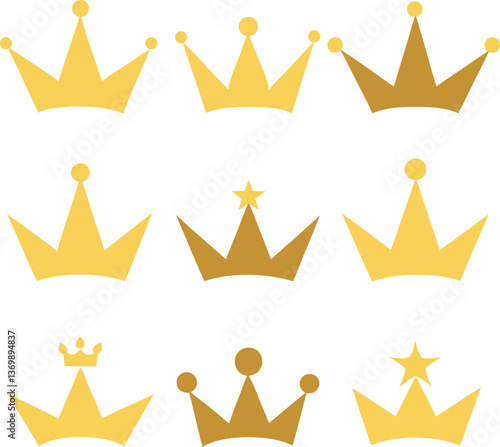 crown vector design set new style