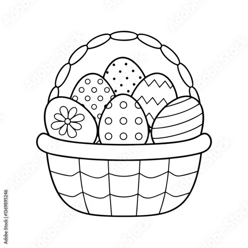 easter basket with eggs