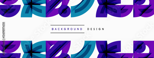 Abstract geometric background shapes forming a modern, symmetrical pattern. Bold contrast, smooth gradients, dynamic composition, futuristic style